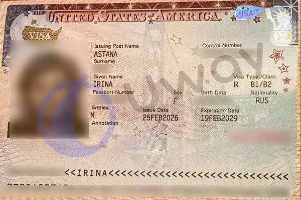 Виза B1/B2 в США, полученная в 2026 году